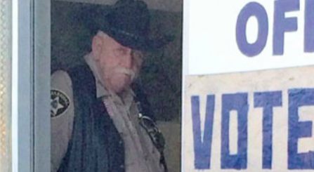Sheriff intimidates voters inside the Pine Ridge satellite voting office